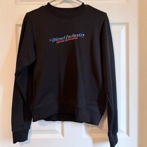 Diesel Black Crewneck Sweatshirt with Logo Tag